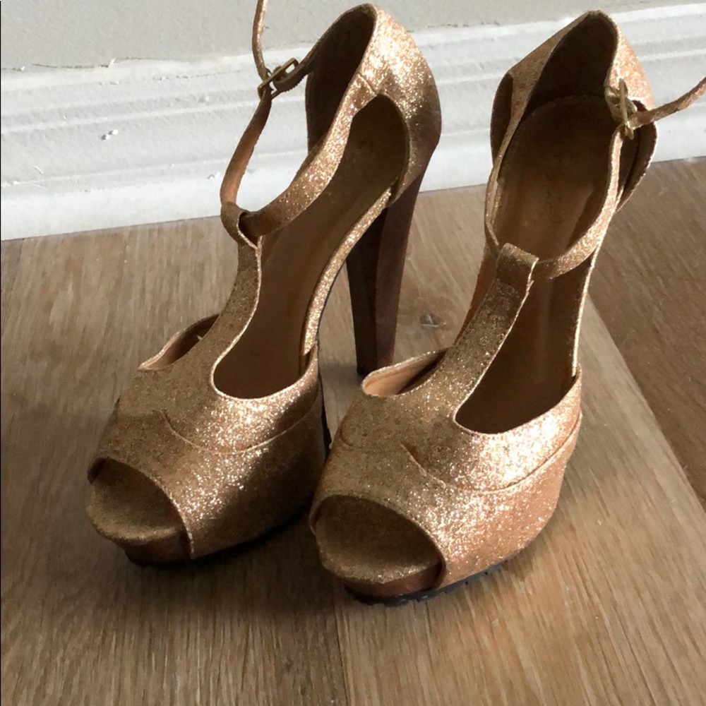 Gold Sparkly Heels